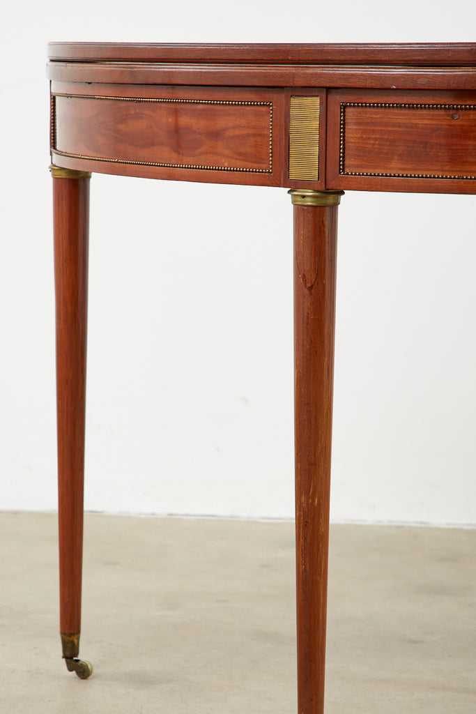 19th Century French Louis XVI Style Demilune Flip-Top Game Table