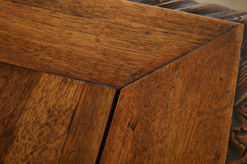 French Louis XIII Style Oak Barley Twist Library Table Desk