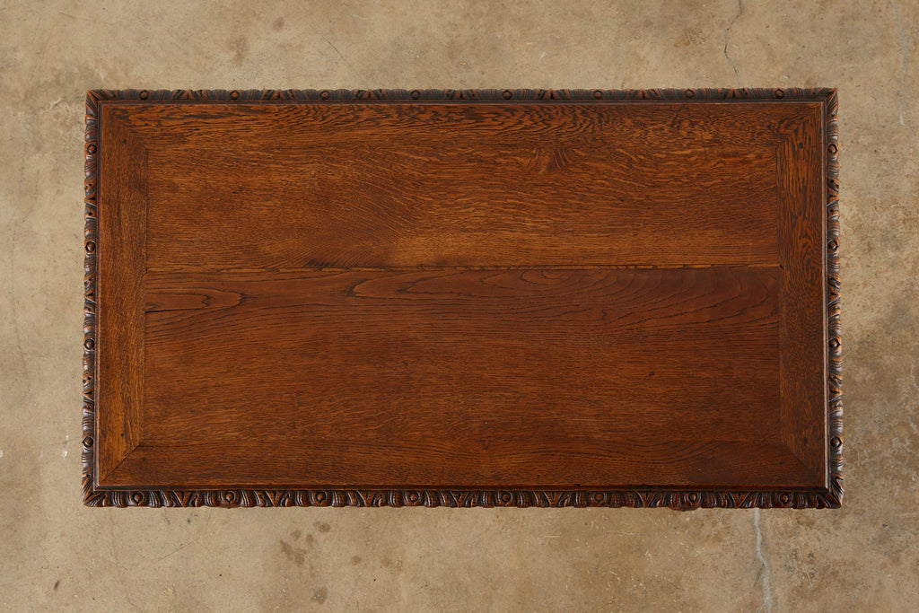 19th Century French Oak Barley Twist Bureau Plat Desk