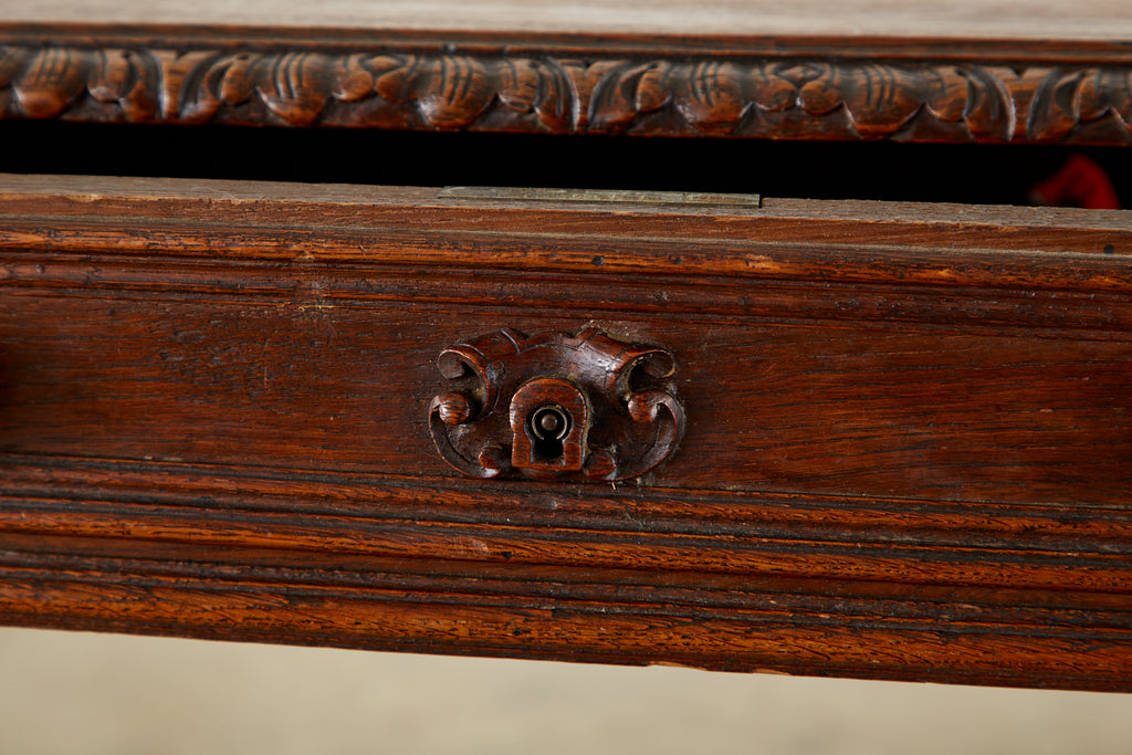 19th Century French Oak Barley Twist Bureau Plat Desk