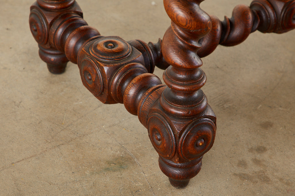 19th Century French Oak Barley Twist Bureau Plat Desk