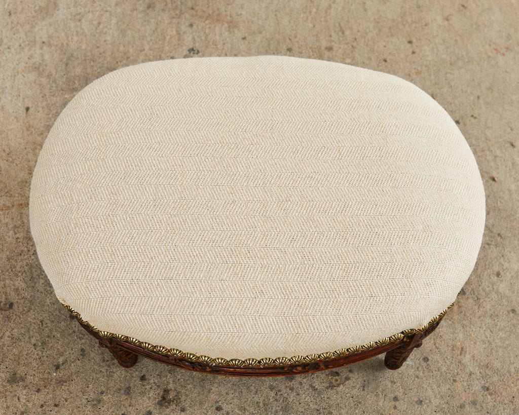 18th Century French Louis XVI Diminutive Mahogany Footstool