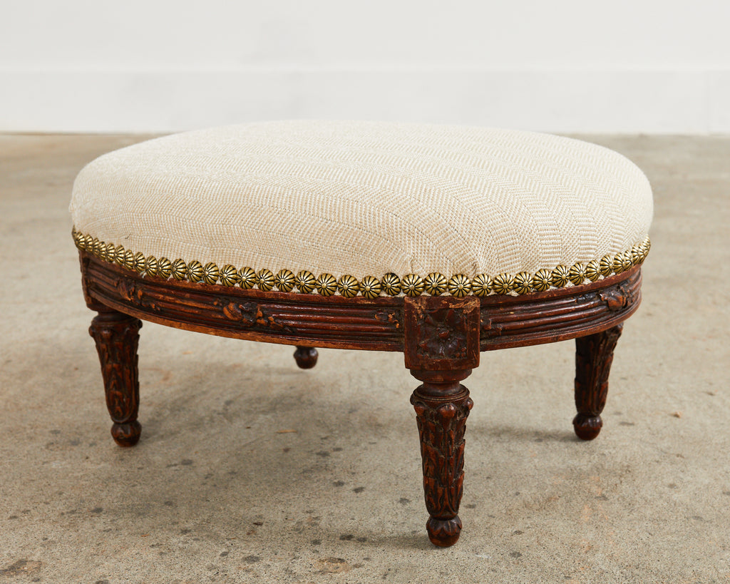 18th Century French Louis XVI Diminutive Mahogany Footstool