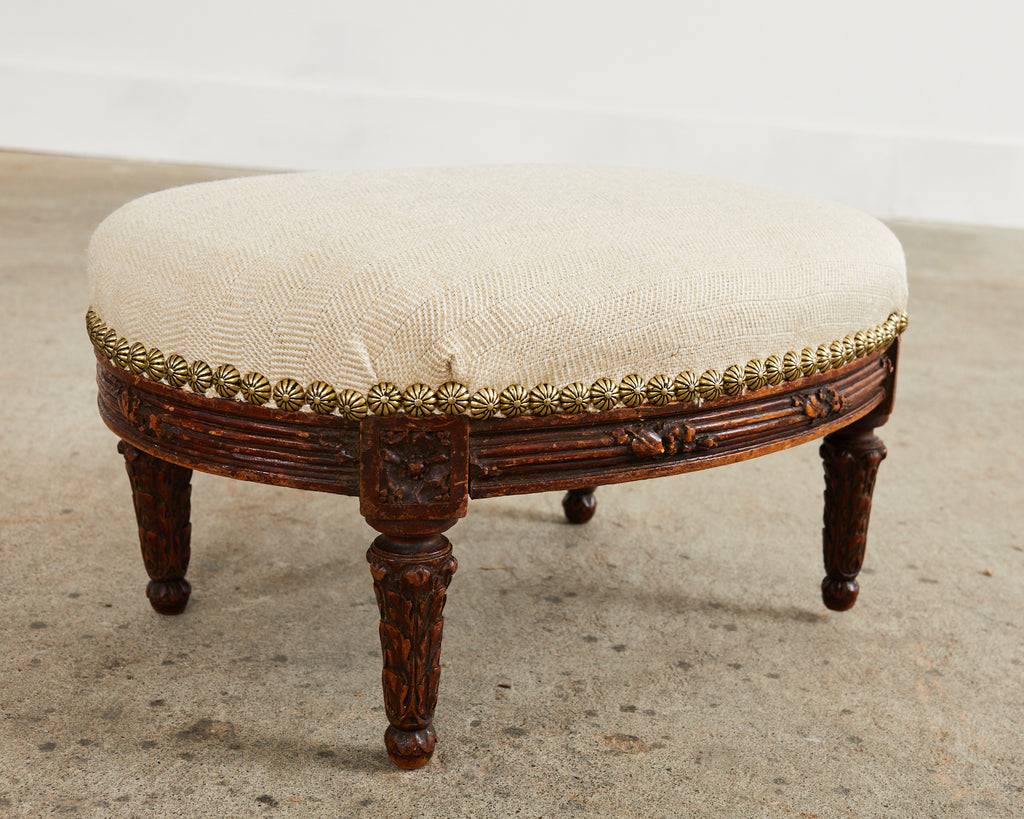 18th Century French Louis XVI Diminutive Mahogany Footstool