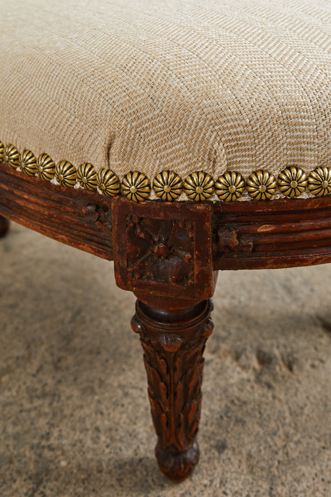 18th Century French Louis XVI Diminutive Mahogany Footstool