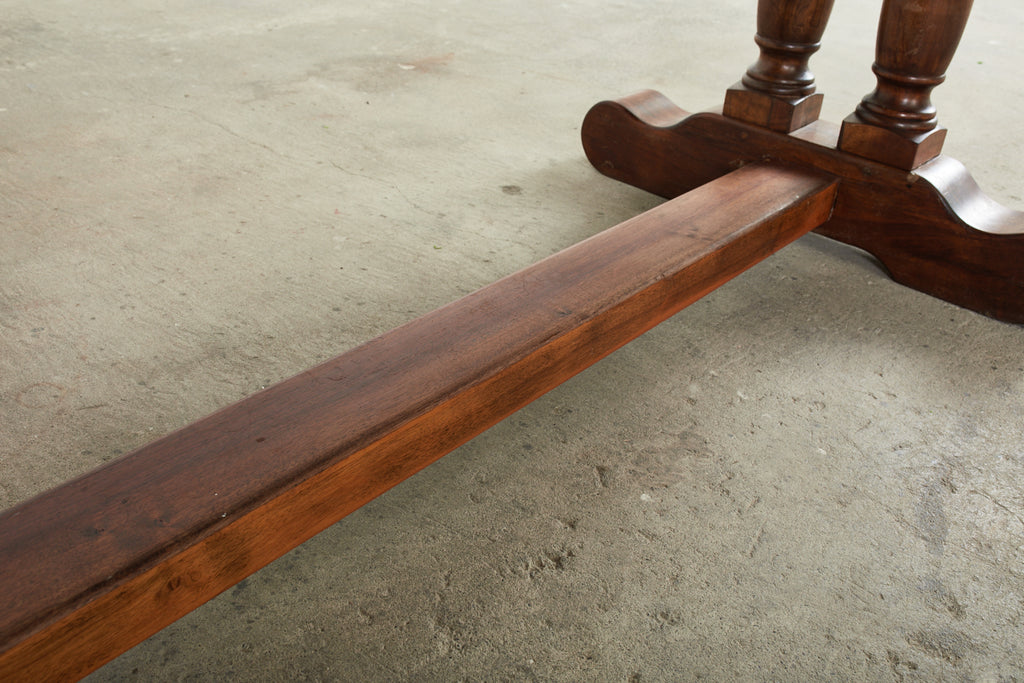 Country French Walnut Farmhouse Trestle Dining Table