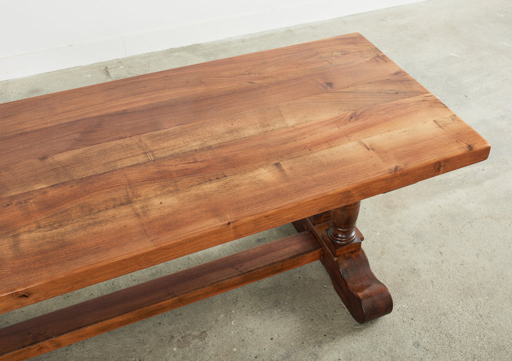 Country French Walnut Farmhouse Trestle Dining Table