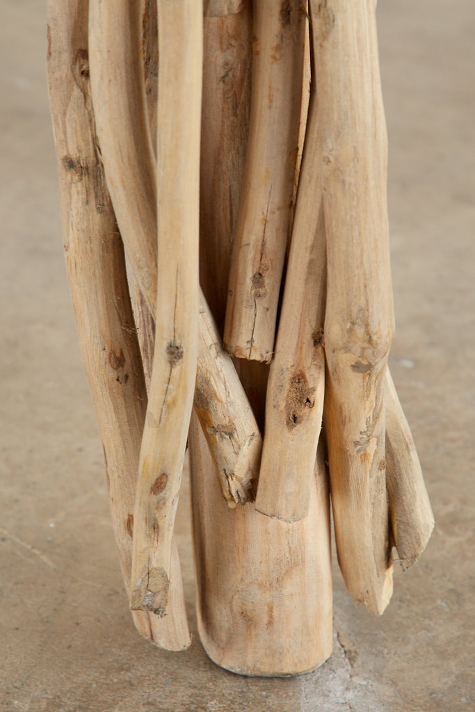 Organic Modern Teak Driftwood Console Sofa Table