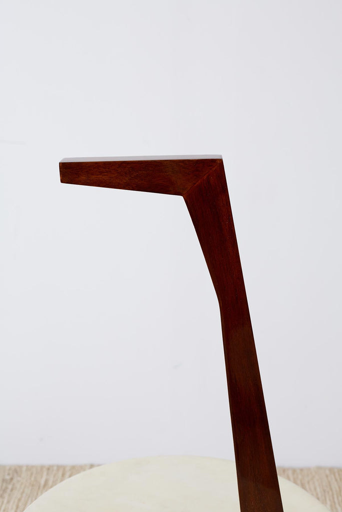 Deco Style Goatskin Vellum Drinks Table with Handle