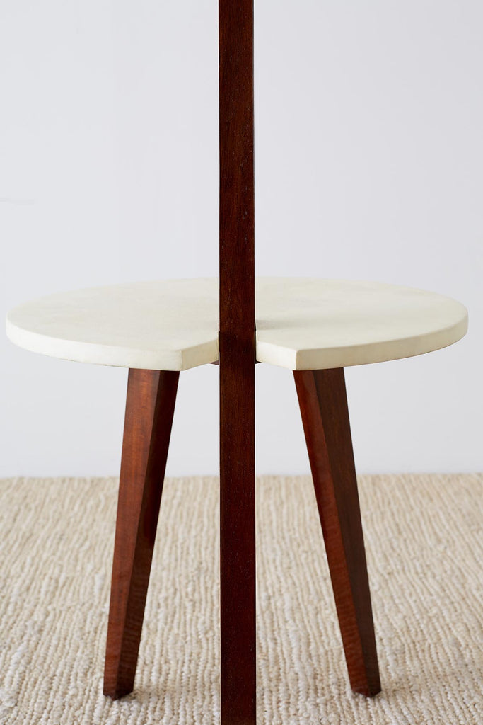 Deco Style Goatskin Vellum Drinks Table with Handle