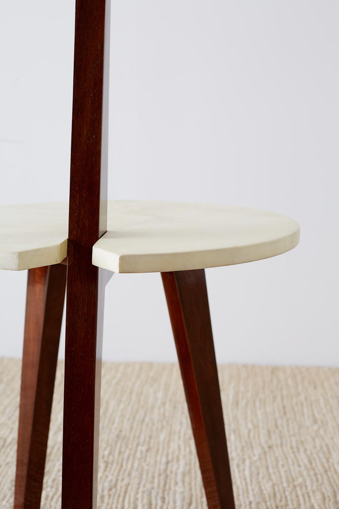 Deco Style Goatskin Vellum Drinks Table with Handle