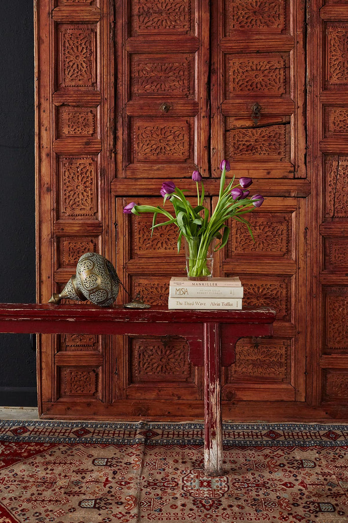 19th Century Indian Carved Panel with Shutter Windows