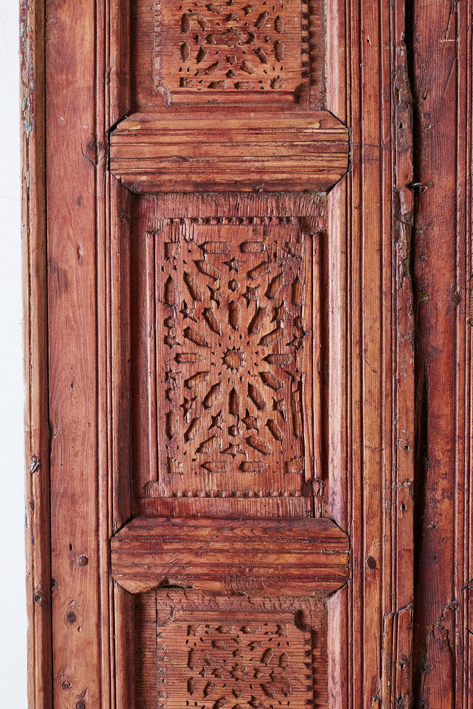 19th Century Indian Carved Panel with Shutter Windows