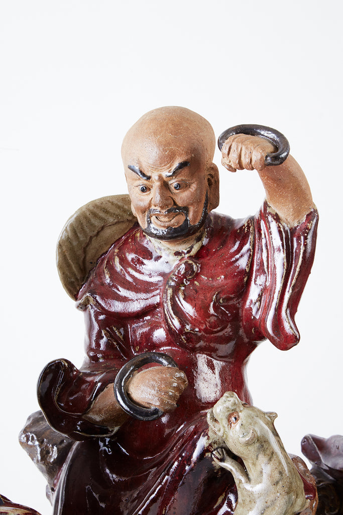 Set of Four Chinese Shiwan Pottery Immortal Dieties