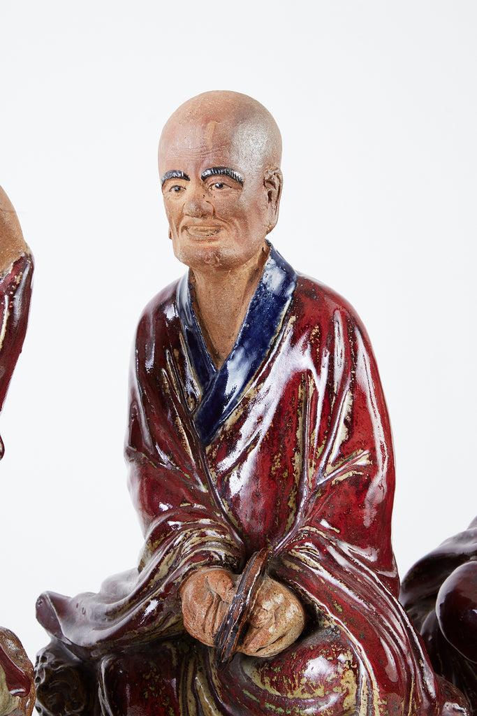 Set of Four Chinese Shiwan Pottery Immortal Dieties