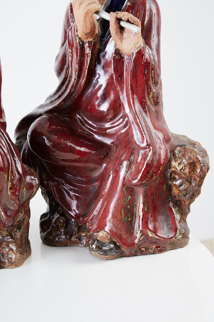 Set of Four Chinese Shiwan Pottery Immortal Dieties