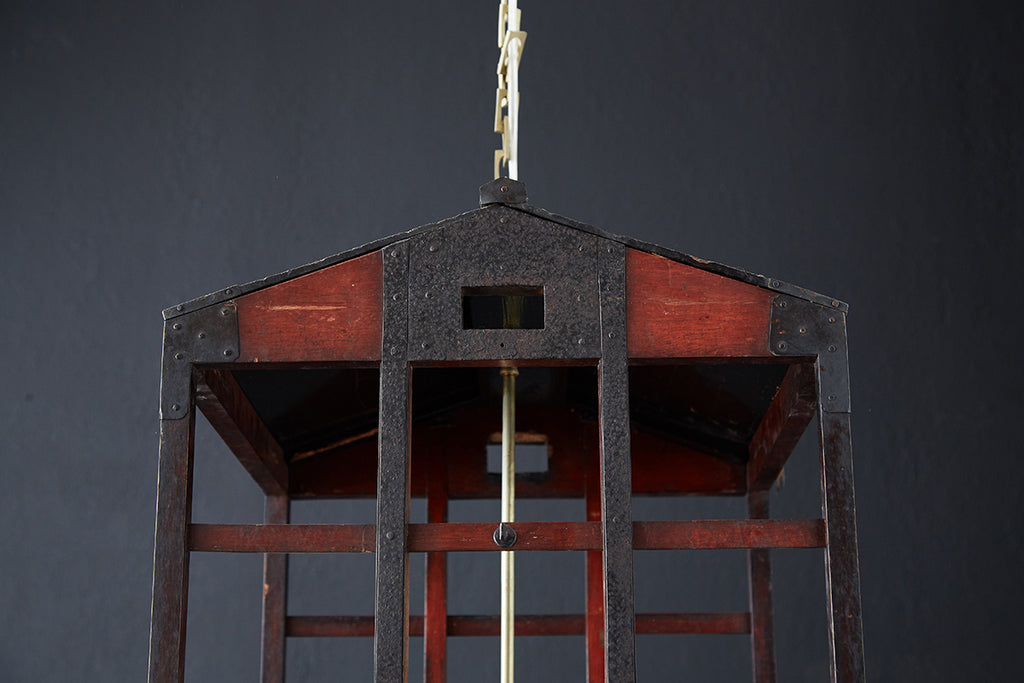 Japanese Tansu Style Wooden Crate Cage Chandeliers