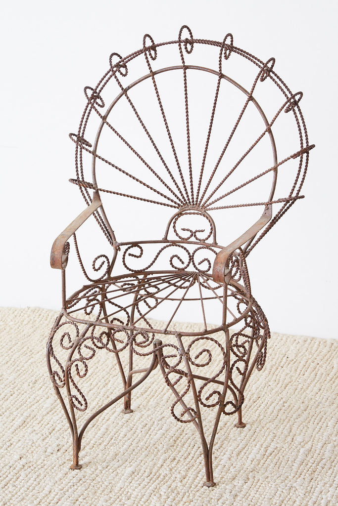 Pair of Salterini Iron Peacock Salesman Sample Chairs
