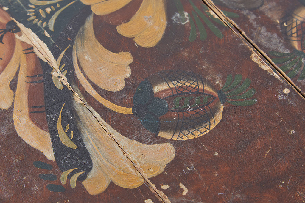 18th Century Swiss Polychrome Decorated Blanket Chest Trunk