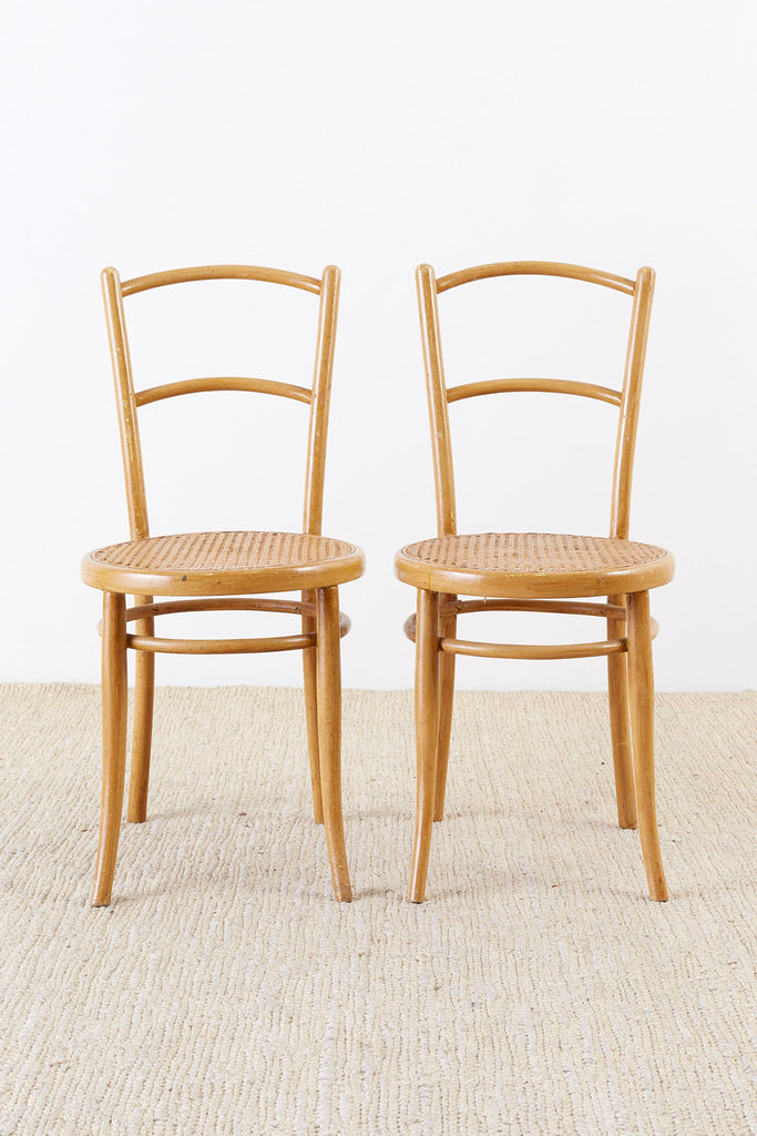 Pair of J. and J. Kohn Austrian Bentwood and Cane Chairs