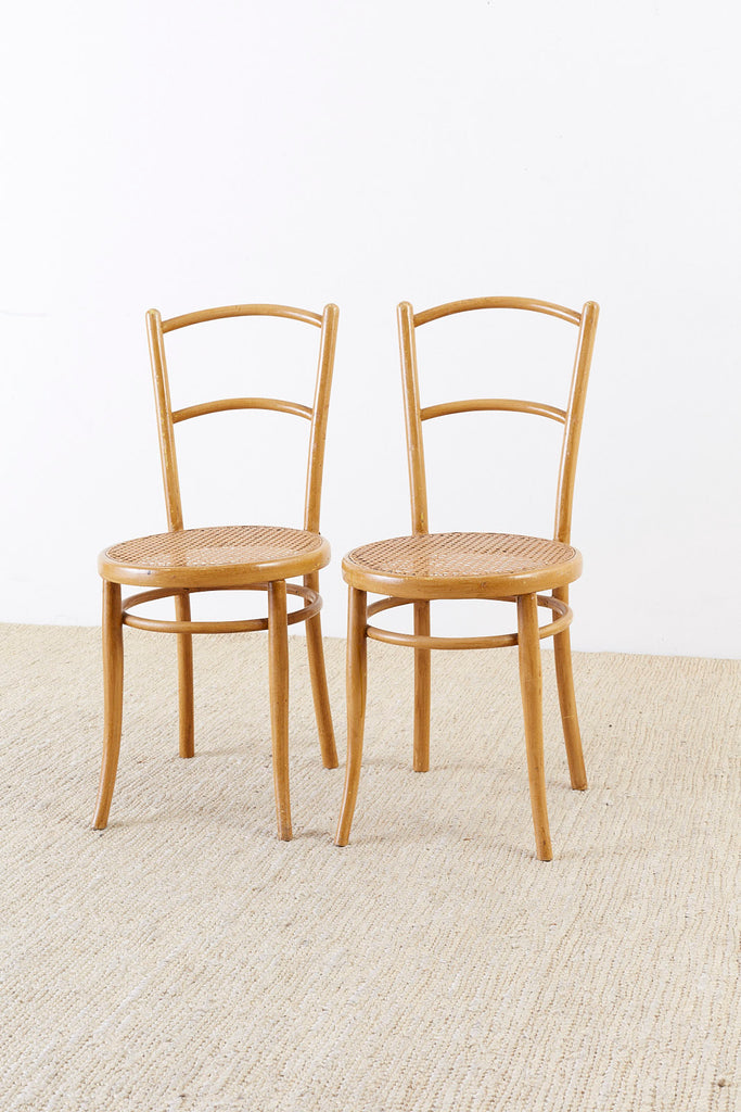 Pair of J. and J. Kohn Austrian Bentwood and Cane Chairs