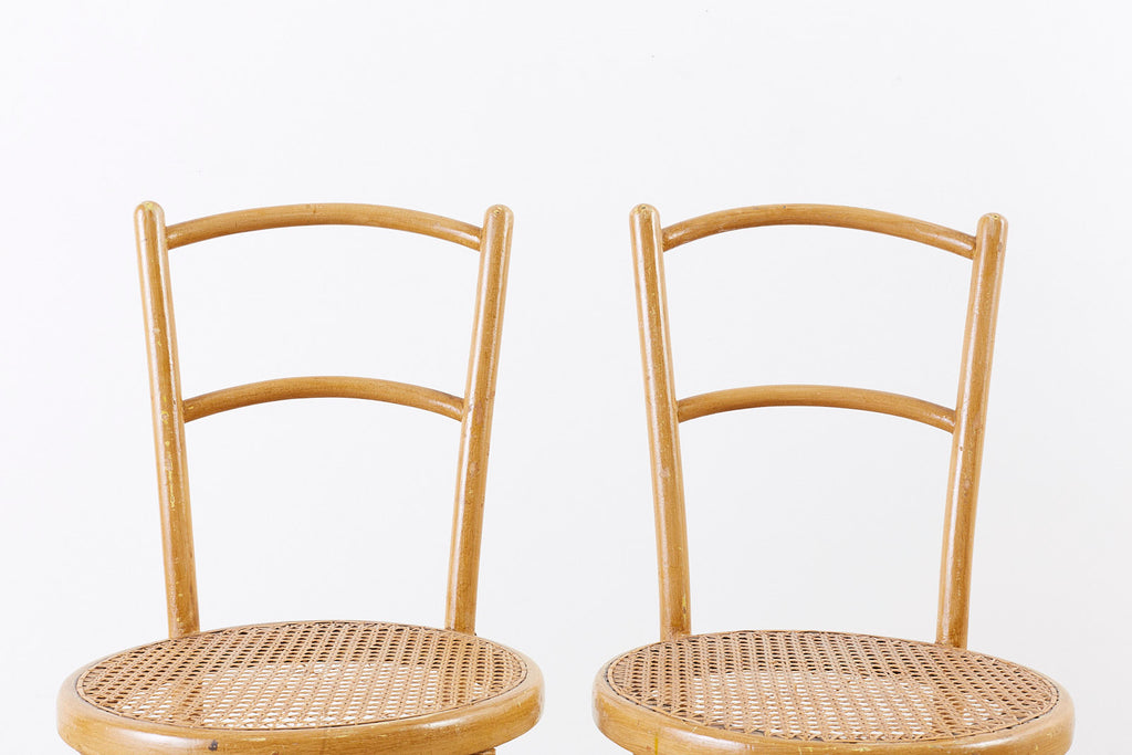 Pair of J. and J. Kohn Austrian Bentwood and Cane Chairs