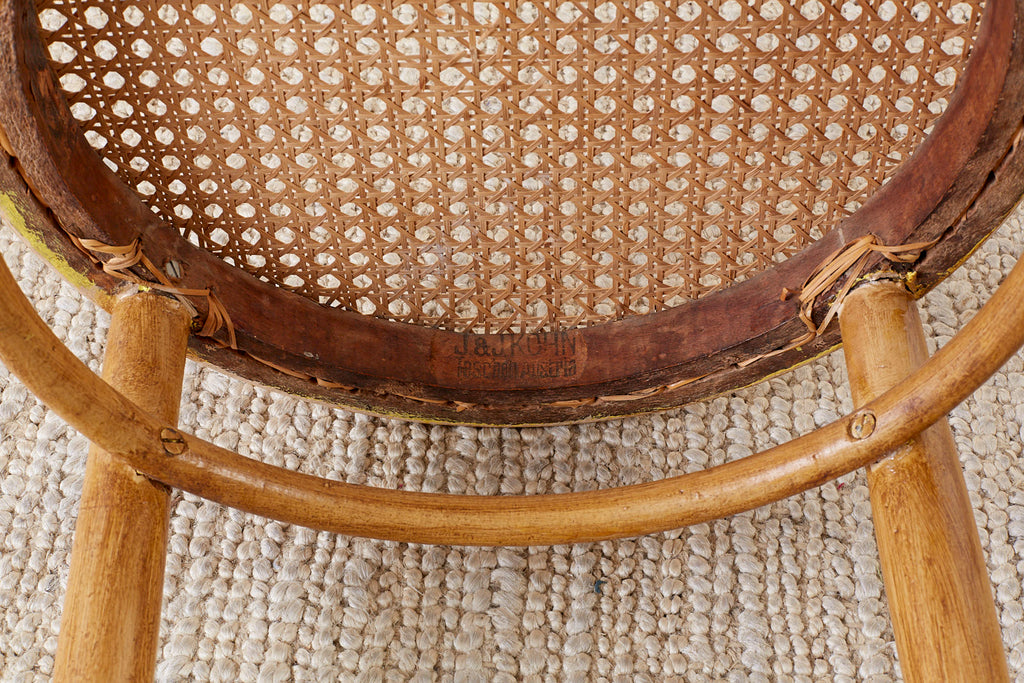 Pair of J. and J. Kohn Austrian Bentwood and Cane Chairs