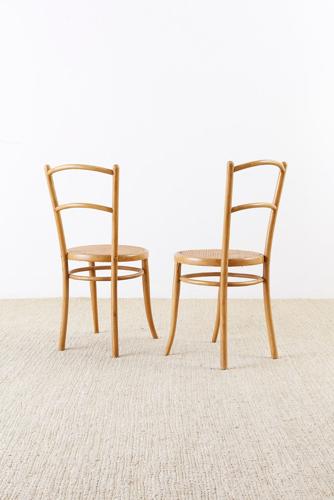 Pair of J. and J. Kohn Austrian Bentwood and Cane Chairs