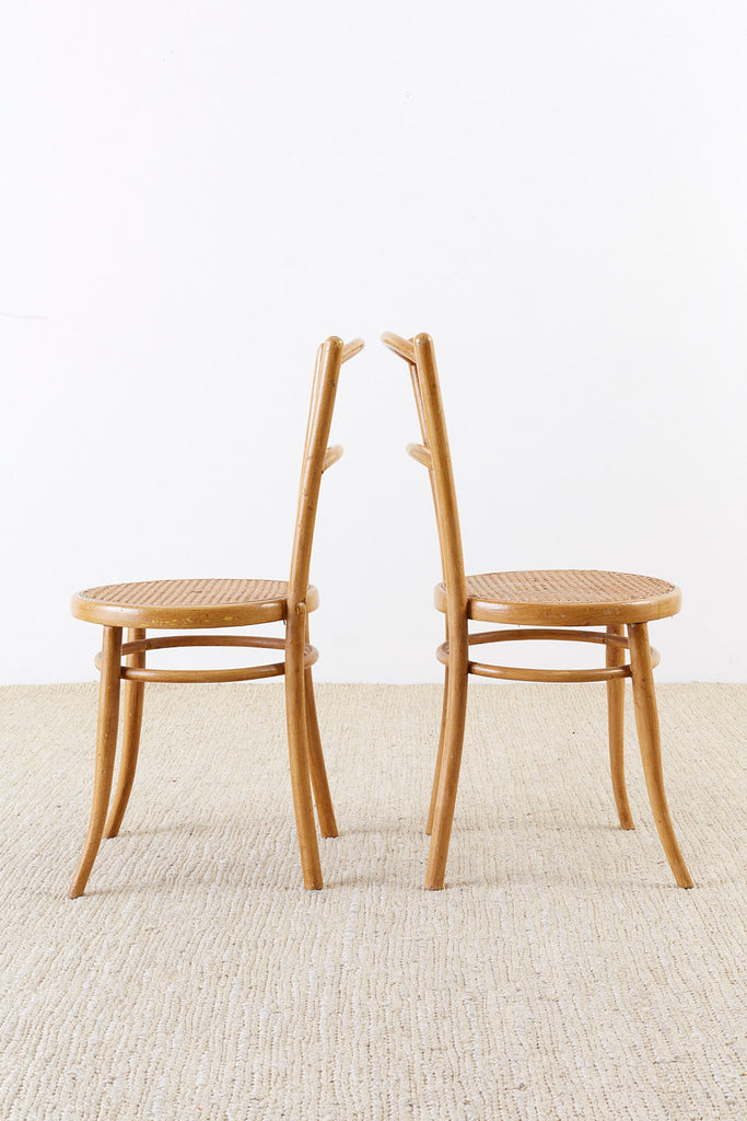 Pair of J. and J. Kohn Austrian Bentwood and Cane Chairs