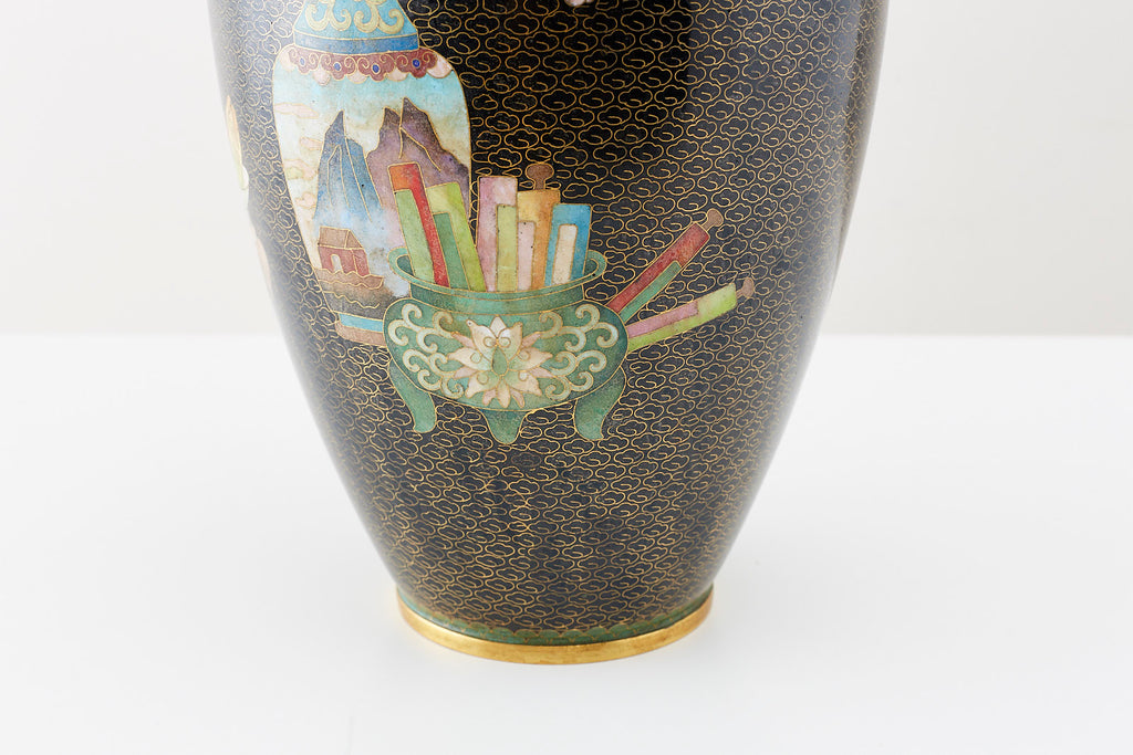 Large Chinese Cloisonné Vase with Floral Decoration