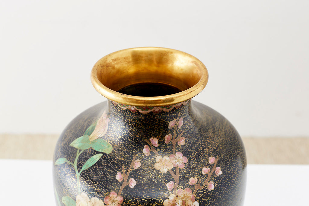 Large Chinese Cloisonné Vase with Floral Decoration