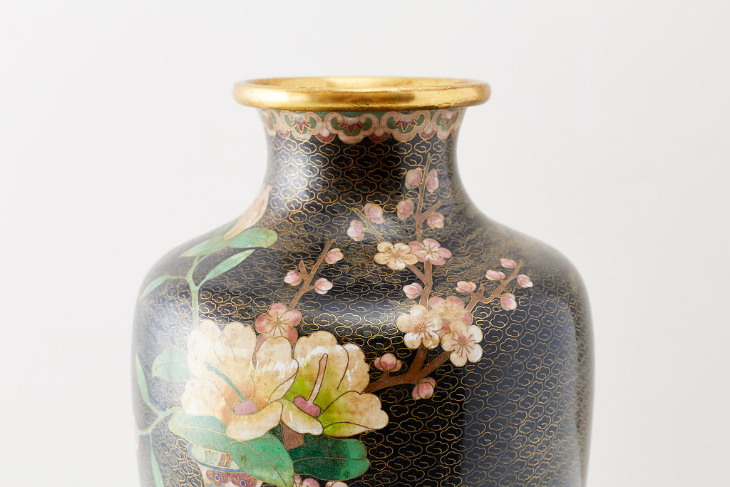 Large Chinese Cloisonné Vase with Floral Decoration