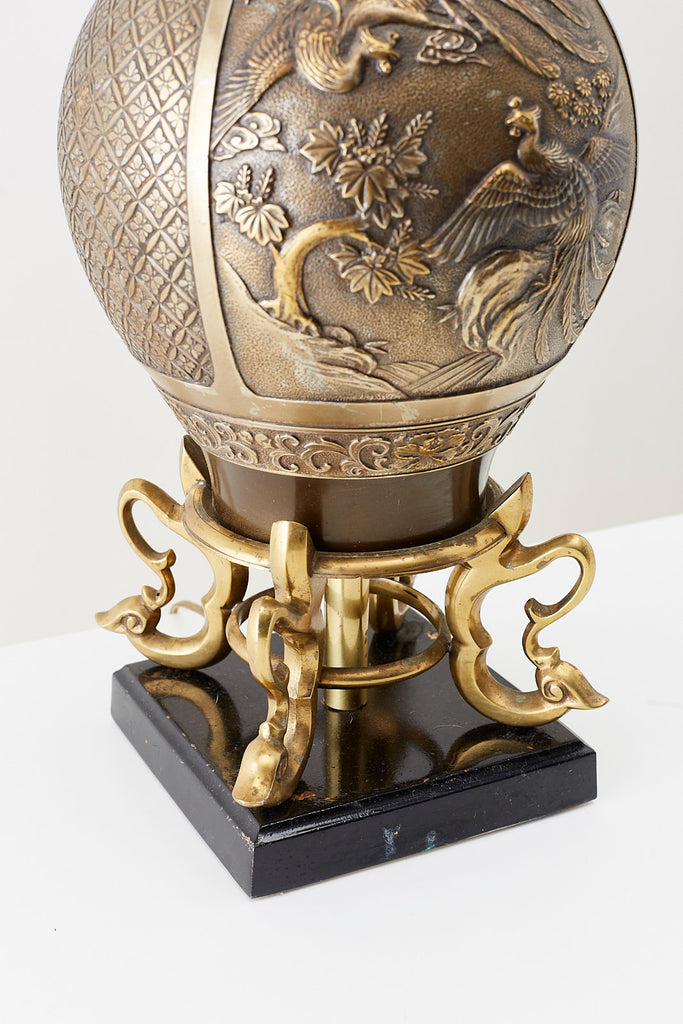 Japanese Bronze Urn Vase Mounted as Table Lamp