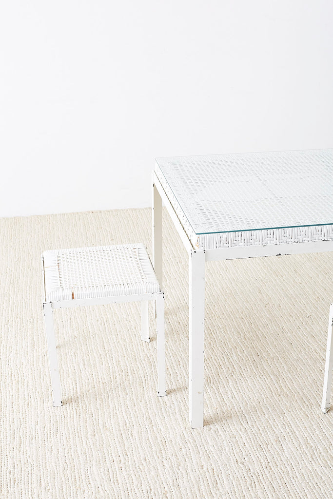 Danny Ho Fong California Modern Woven Cane Dining Table