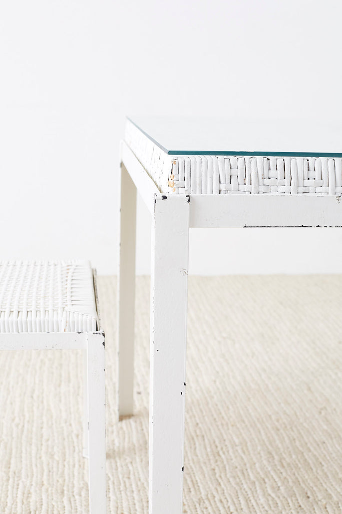 Danny Ho Fong California Modern Woven Cane Dining Table