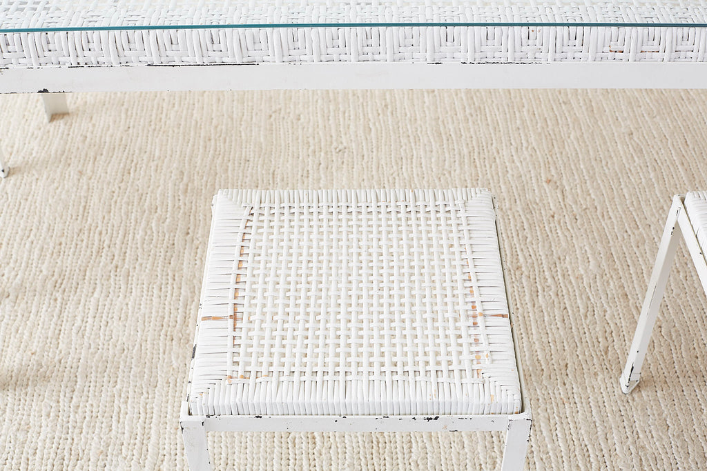 Danny Ho Fong California Modern Woven Cane Dining Table