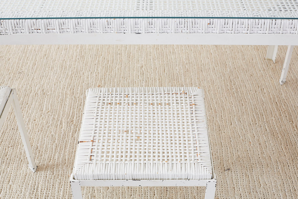 Danny Ho Fong California Modern Woven Cane Dining Table