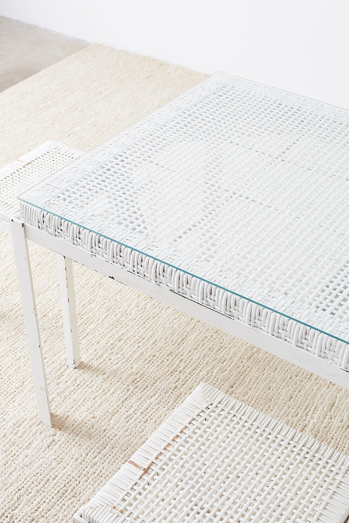 Danny Ho Fong California Modern Woven Cane Dining Table