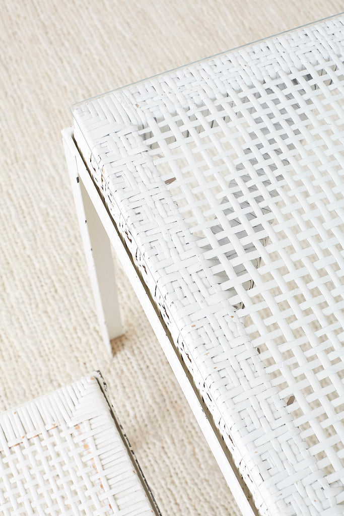 Danny Ho Fong California Modern Woven Cane Dining Table