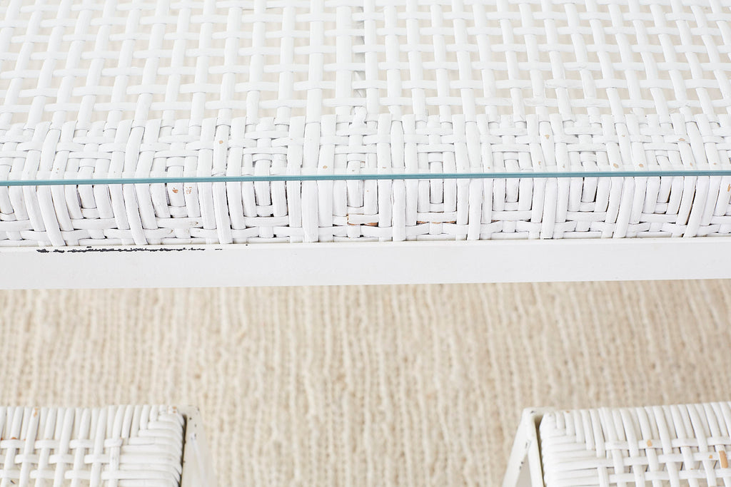 Danny Ho Fong California Modern Woven Cane Dining Table