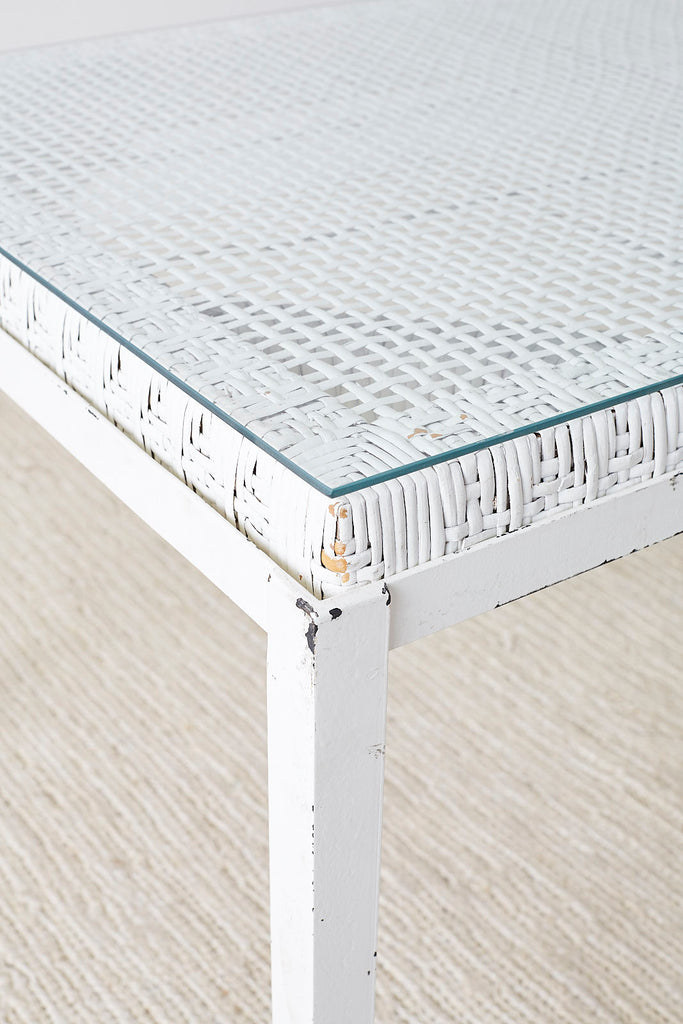 Danny Ho Fong California Modern Woven Cane Dining Table