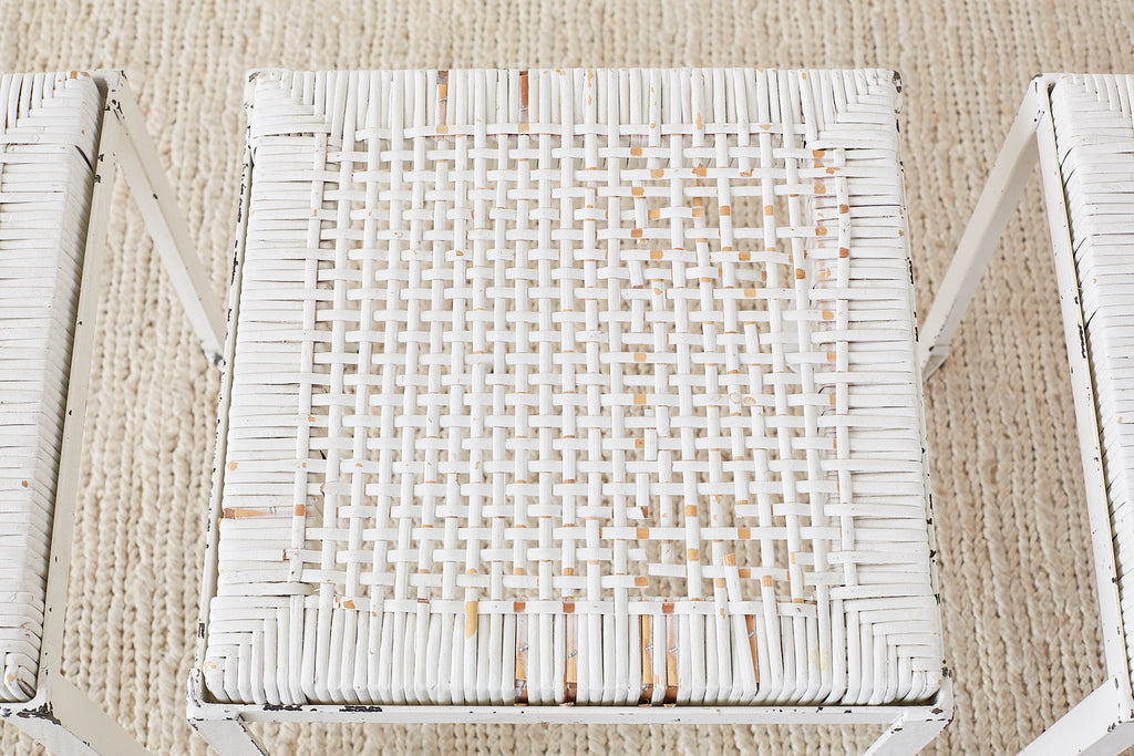 Danny Ho Fong California Modern Woven Cane Dining Table