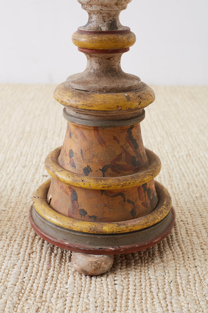 Pair of Italian Carved Three-Light Candelabras
