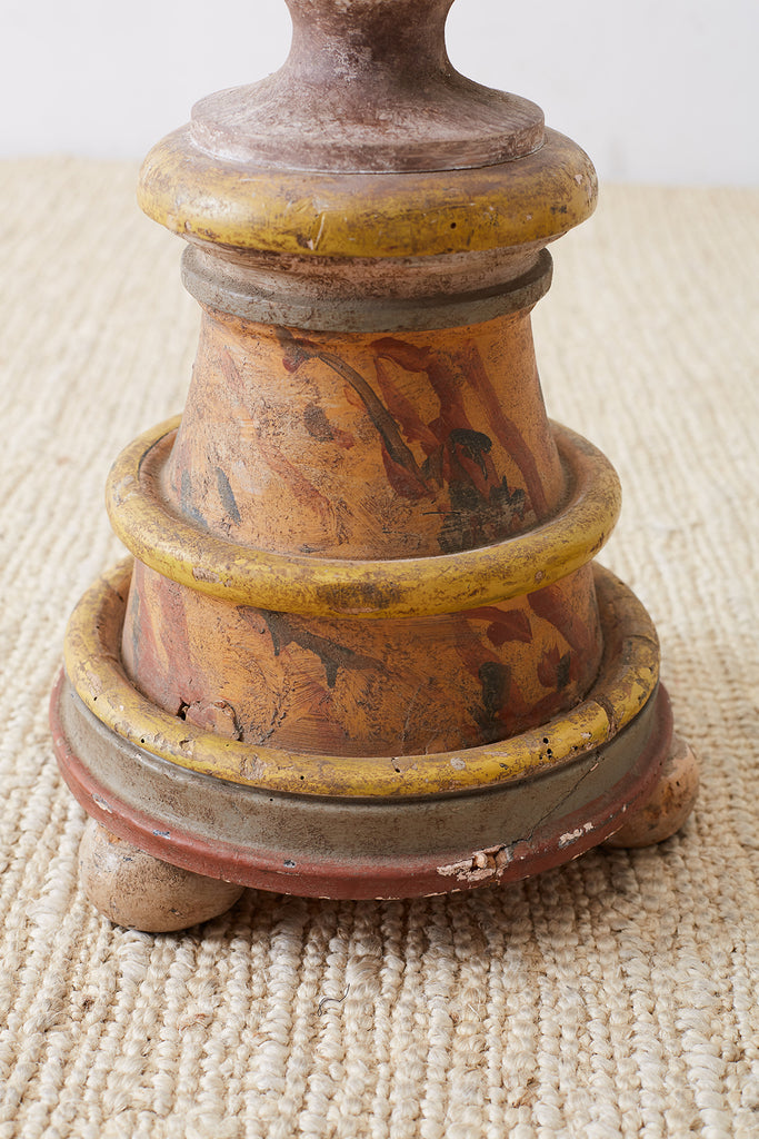 Pair of Italian Carved Three-Light Candelabras