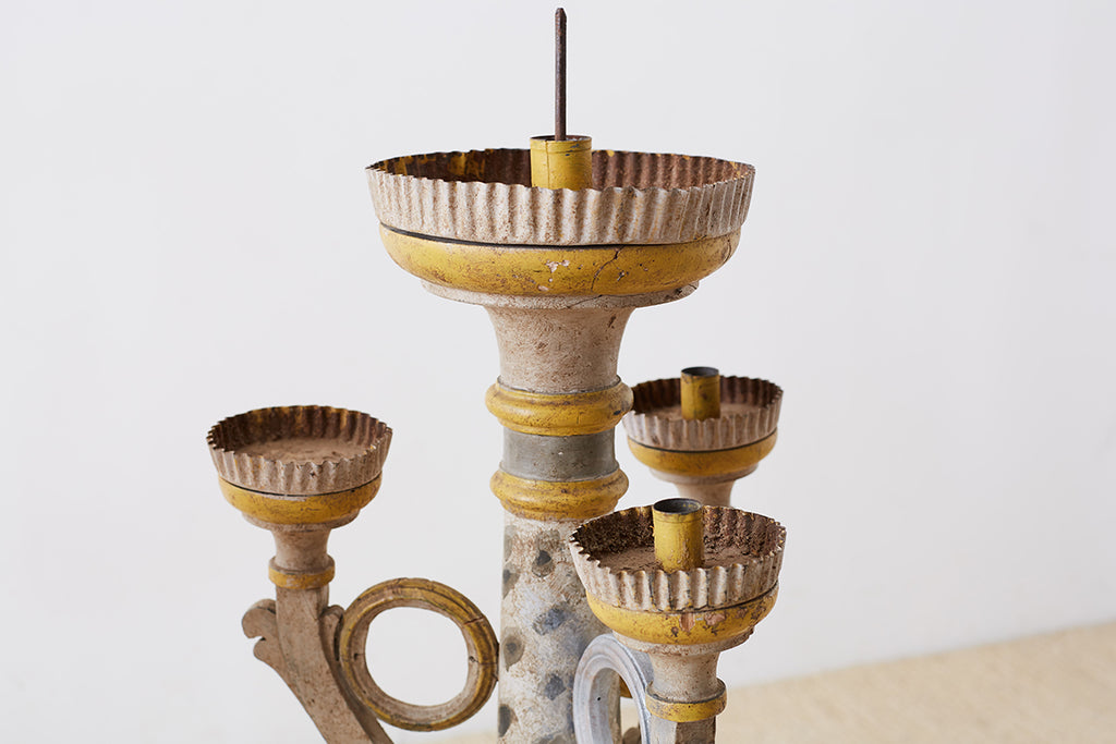 Pair of Italian Carved Three-Light Candelabras