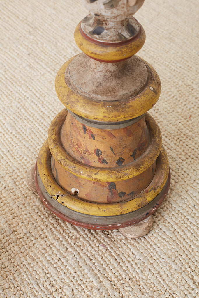 Pair of Italian Carved Three-Light Candelabras