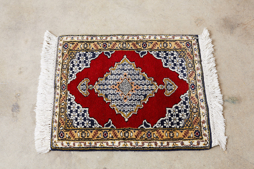 Vintage Diminutive Tabriz Style Carpet Rug