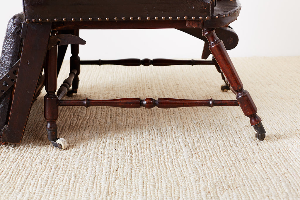 19th Century French Napoleon III Leather Reclining Armchair