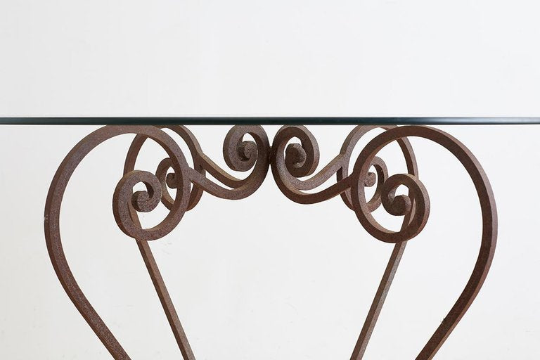 Scrolled Wrought Iron Breakfast or Patio Garden Table