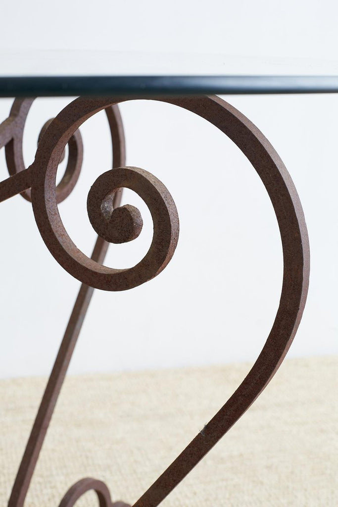 Scrolled Wrought Iron Breakfast or Patio Garden Table